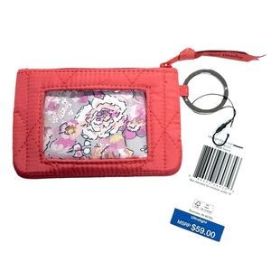 Vera Bradley Ultralight Zip ID Holder-Blush Sienna NWT